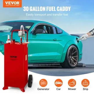 VEVOR 30 Gallonen Kraftstofftrolley, Kraftstoffspeicher mit 2 Rädern manueller Transferpumpe, Benzin-Diesel-Kraftstoffbehälter für Autos, Rasenmäher, Geländefahrzeuge, Boote, mehr, Rot VEVOR 30 Gallonen Kraftstofftrolley, Kraftstoffspeicher mit 2 Rädern manueller Transferpumpe, Benzin-Diesel-Kraftstoffbehälter für Autos, Rasenmäher, Geländefahrzeuge, Boote, mehr, Rot