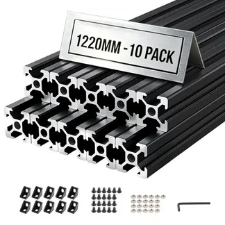 VEVOR 2020 Aluminium Profile 10 Stk. 122 cm, Eloxierte T-Nut-Aluprofile nach EU-Standard, Hochfeste Strangpressprofile, Aluminiumschiene für 3D-Druckerteile, CNC-DIY-Werkbänke und Montage, Schwarz VEVOR 2020 Aluminium Profile 10 Stk. 122 cm, Eloxierte T-Nut-Aluprofile nach EU-Standard, Hochfeste Strangpressprofile, Aluminiumschiene für 3D-Druckerteile, CNC-DIY-Werkbänke und Montage, Schwarz
