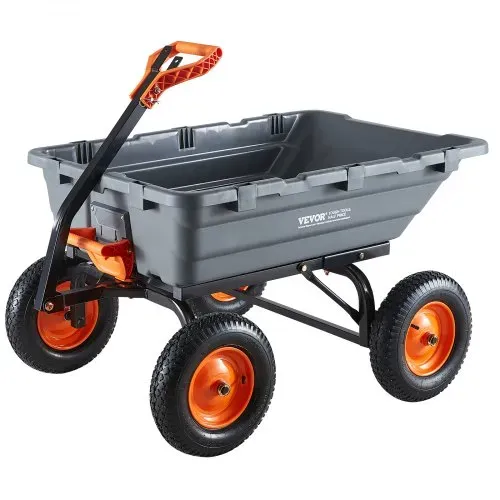 VEVOR Gartenwagen 680 kg, Transportwagen mit Kippfunktion, Handwagen mit Verstellbarem Griff, Drehlagern, Handkarre, Bollerwagen, Bastelwagen, Kippwagen für Pflanzen, Erde, Erntegut – Bild 9