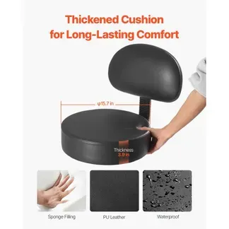 VEVOR Sattelhocker Rollhocker 204 kg belastbarer höhenverstellbarer (84-100 cm) Drehhocker Arbeitshocker mit Rückenlehne, PU-Leder-Drehsattelstuhl für Salon Spa Massage Klinik Schwarz VEVOR Sattelhocker Rollhocker 204 kg belastbarer höhenverstellbarer (84-100 cm) Drehhocker Arbeitshocker mit Rückenlehne, PU-Leder-Drehsattelstuhl für Salon Spa Massage Klinik Schwarz