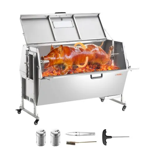 VEVOR Lammgrill Spanferkelgrill Spießbratengrill 130 kg BBQ-Spießgrill (60 W) für Schwein Lamm Ziege, kommerzielle Drehspießröster mit feststellbaren Rädern, für Outdoor-Camping-Grillen VEVOR Lammgrill Spanferkelgrill Spießbratengrill 130 kg BBQ-Spießgrill (60 W) für Schwein Lamm Ziege, kommerzielle Drehspießröster mit feststellbaren Rädern, für Outdoor-Camping-Grillen
