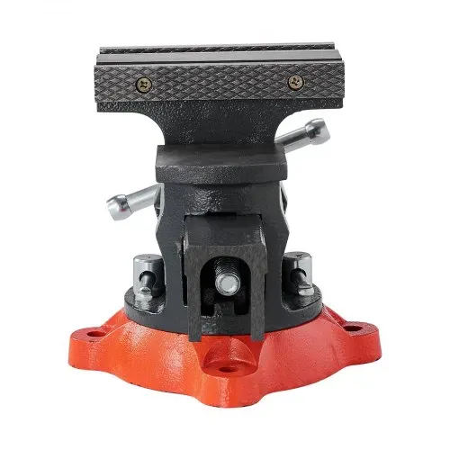 VEVOR Schraubstock, 140 mm Backenbreite, 140 mm max. Backenöffnung, 360° schwenkbare Feststellbasis, 73 mm Ausladung, Werkbank-Schraubstock aus Sphäroguss, Zwei-Wege-Backen zum Einspannen runder Rohre – Bild 10