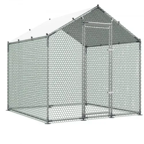 VEVOR Hühnerstall 2x2x2 m Begehbarer Hühnerauslauf mit Abdeckung, mit Turmdach & Sicherheitsschloss Enten- & Kaninchenkäfig Geflügelgehege für Hinterhof, Bauernhof, Hof – Bild 10