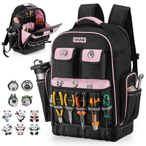 VEVOR Werkzeugrucksack, 56 Taschen, Werkzeug-Aufbewahrungs-Organizer, Backpack mit Laptopfach, Baustellenrucksack, Werkzeugtasche für Elektriker, Reparaturarbeiter & Heizungstechniker VEVOR Werkzeugrucksack, 56 Taschen, Werkzeug-Aufbewahrungs-Organizer, Backpack mit Laptopfach, Baustellenrucksack, Werkzeugtasche für Elektriker, Reparaturarbeiter & Heizungstechniker