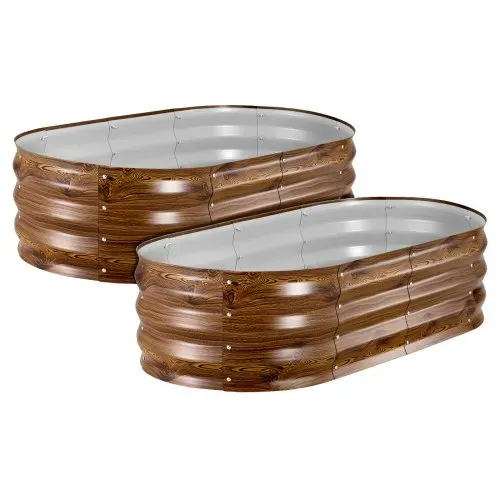 VEVOR Hochbeet Metall 2er-Pack 120x60x30 cm, Ovales Gartenbeet, Pflanzkasten-Set für den Außenbereich, Gemüsebeet mit Handschuhen, Blumenbeet Bodenlos, Pflanzbeet für Blumen & Gemüse – Bild 10