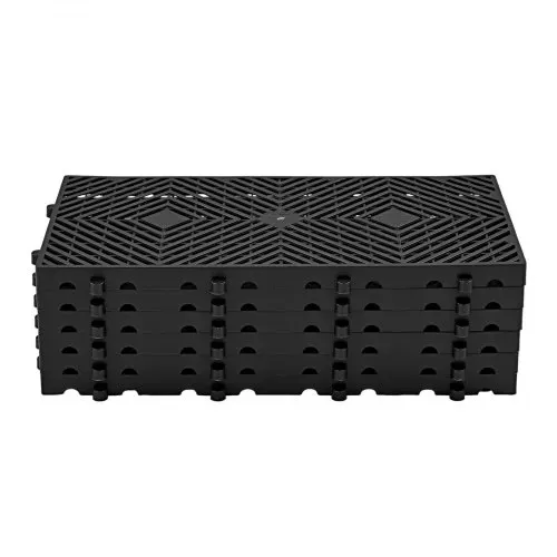 VEVOR 6x Kunststoffpaletten 600x300x30 mm, Nestbare Leichtpaletten mit 1000 kg/㎡ Statischer Traglast, Industriepaletten mit Gitterstruktur Schnappverbindung, Bodenpaletten für Lager Garage Supermarkt – Bild 9