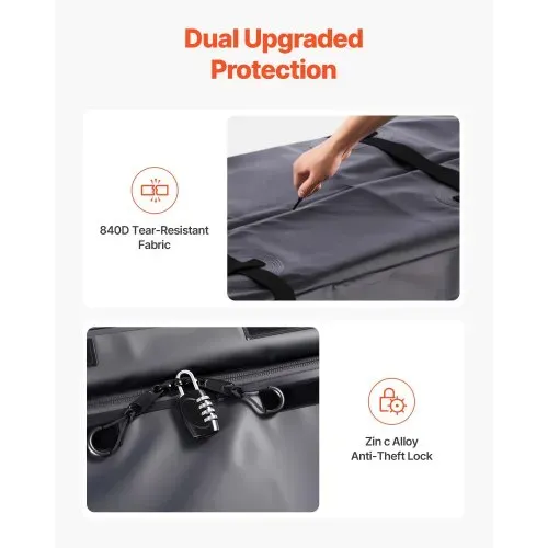 VEVOR Gepäckträgertasche für Anhängerkupplung aus wasserdichtes 840D-PVC (0,453 m³), Gepäcktasche zur Aufbewahrung auf der Ladefläche von Lkws mit verstärkten Gurten für PKW SUVs Vans Schwarz – Bild 4