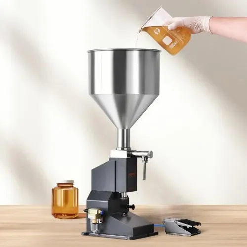VEVOR 5–50ml Abfüllmaschine Manuell Flüssigkeitsabfüllmaschine aus lebensmittelechtem Edelstahl 304 Silikon PTFE kompatibel mit 500-W-Luftkompressor Filling Machine Zum Abfüllen von Honig Öl Essenz – Bild 7