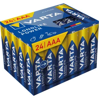 Micro-Batterie VARTA “Longlife Power“, Alkaline, Typ AAA/LR03, 1,5V, 24er-Pack Micro-Batterie VARTA “Longlife Power“, Alkaline, Typ AAA/LR03, 1,5V, 24er-Pack