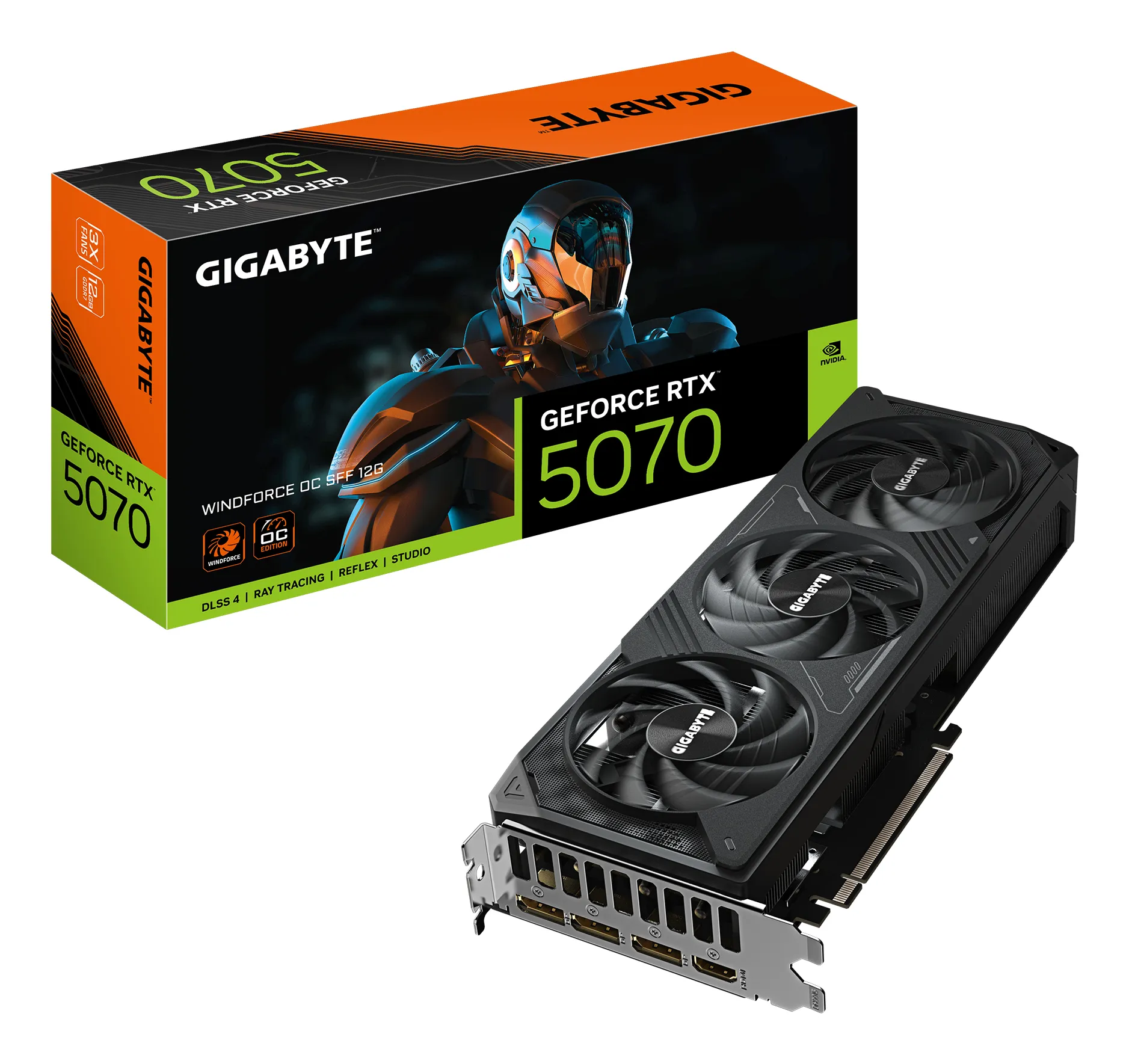 GIGABYTE GeForce RTX 5070 WINDFORCE OC SFF 12G Grafikkarte – 12GB GDDR7, 192 Bit, PCI-E 5.0, 2542 MHz Core Clock, 3 x DP 2.1a, 1 x HDMI 2.1b, NVIDIA DLSS 4, GV-N5070WF3OC-12GD GIGABYTE GeForce RTX 5070 WINDFORCE OC SFF 12G Grafikkarte – 12GB GDDR7, 192 Bit, PCI-E 5.0, 2542 MHz Core Clock, 3 x DP 2.1a, 1 x HDMI 2.1b, NVIDIA DLSS 4, GV-N5070WF3OC-12GD