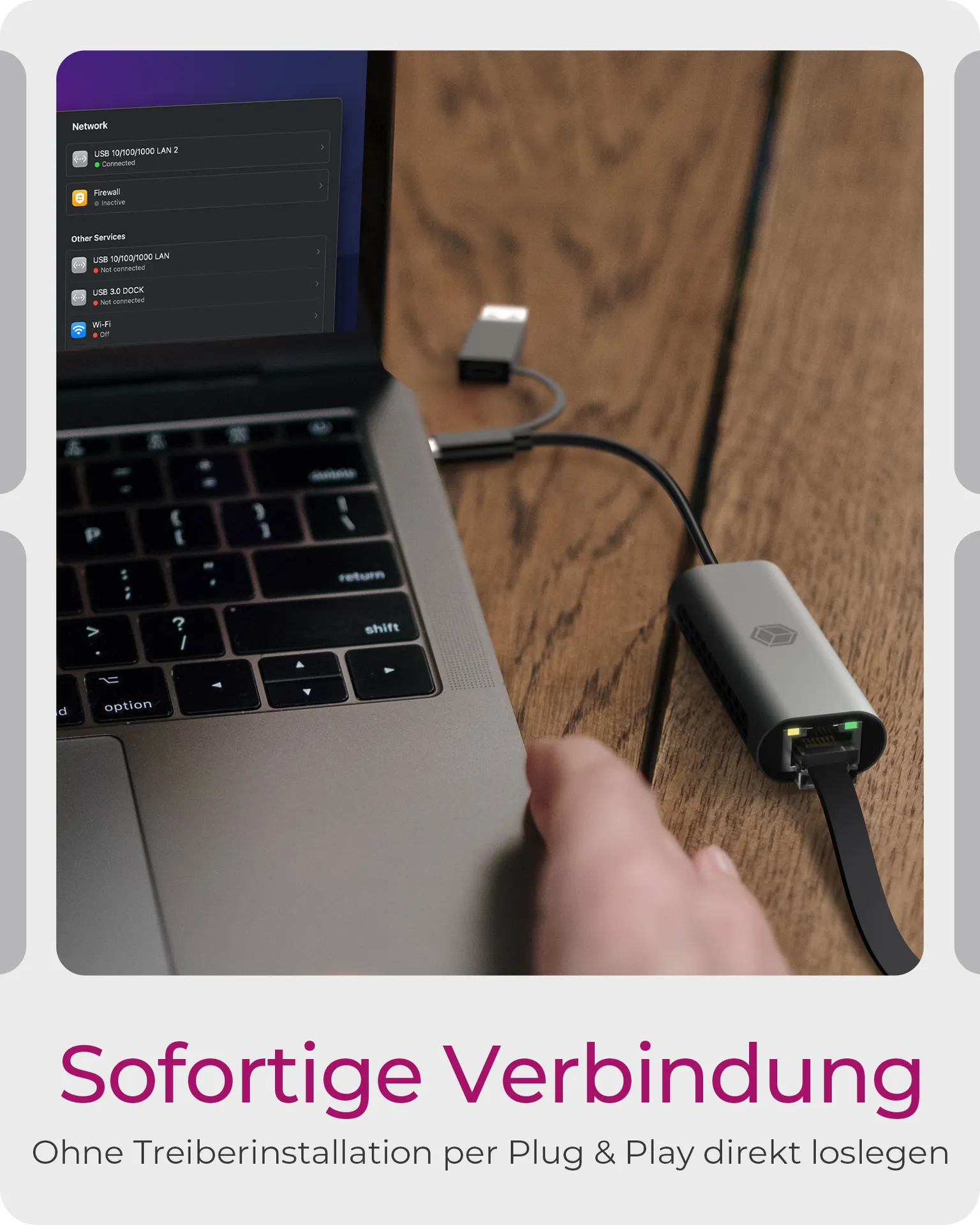 ICY BOX IB-LAN301-C3, USB 3.2 Gen 1 Type-C®/Type-A zu 2.5 Gigabit Ethernet LAN Adapter, Anthrazit – Bild 6
