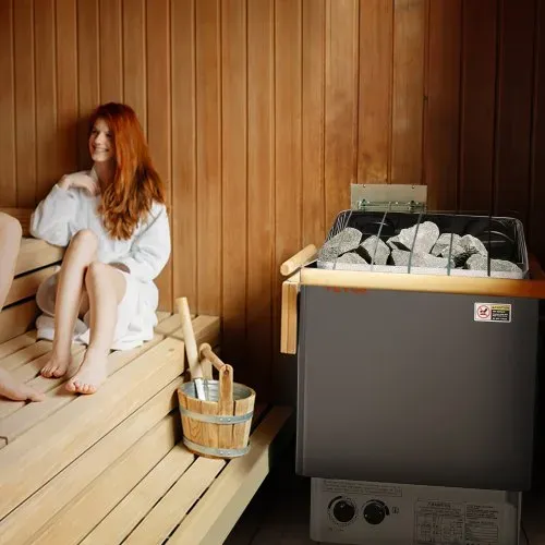 VEVOR Saunaofen, 8 kW, 400 V, 3N tragbare Saunaheizung für drinnen & draußen mit 3-Stunden-Timer, integrierte Steuerung für 8–12 m³, gewerbliche Nutzung in der Spa-Dusche von Hotels, max. 110 °C – Bild 7