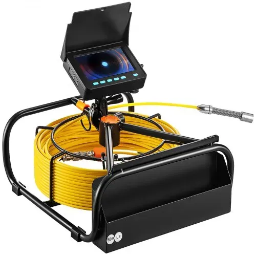 VEVOR Kanalkamera, 50 m, 10,9 cm Rohrinspektionskamera mit Beleuchtung – 6 einstellbare LEDs, 16-GB-Karte, 3-facher Zoom & 8500-mAh-Akku mit hoher Kapazität, IP68 Sanitärkamera für Abwasserrohre – Bild 8
