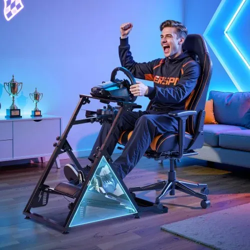 VEVOR Lendradständer, verstellbarer & faltbarer Simulatorständer für Logitech G923 G920 G29 G27, Thrustmaster T300RS TX F458 T500RS T3PA-PRO (F1/GT) Gaming-Cockpit, Pedalsimulator nicht enthalten – Bild 7
