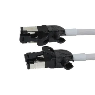 Patchkabel RJ45, CAT6A 500Mhz, 0.5m, grau, S/FTP, slimline rund d=4,5mm, TPE/LSZH(Superflex), AWG28, mit CAT7 Rohk., drehbarer Stecker, Synergy21 Patchkabel RJ45, CAT6A 500Mhz, 0.5m, grau, S/FTP, slimline rund d=4,5mm, TPE/LSZH(Superflex), AWG28, mit CAT7 Rohk., drehbarer Stecker, Synergy21