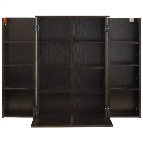 VEVOR Medienregal, 4-Ebenen DVD-Regal, 610x368x846 mm Medienschrank, Multimedia-Aufbewahrung für CDs, DVDs, Bücher, Spiele, CD-Regal für Wohnzimmer, Homeoffice, Aufnahmeraum, Braun – Bild 9
