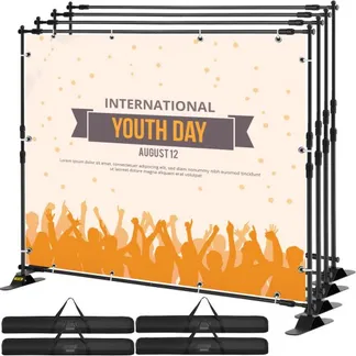 VEVOR 2.44m Display-Hintergrund Bannerständer verstellbar Teleskopisch Leichtgewicht Aussteller x 4 Stück VEVOR 2.44m Display-Hintergrund Bannerständer verstellbar Teleskopisch Leichtgewicht Aussteller x 4 Stück