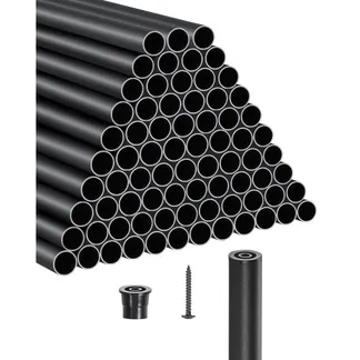 VEVOR Geländerstab, 101er-Set, φ19×914 mm Aluminium Treppenbaluster, runder Zierstab, Hohldeckgeländer mit Geländerkappen und Schrauben für Treppen, Veranda, Terrasse, Mattschwarz VEVOR Geländerstab, 101er-Set, φ19×914 mm Aluminium Treppenbaluster, runder Zierstab, Hohldeckgeländer mit Geländerkappen und Schrauben für Treppen, Veranda, Terrasse, Mattschwarz
