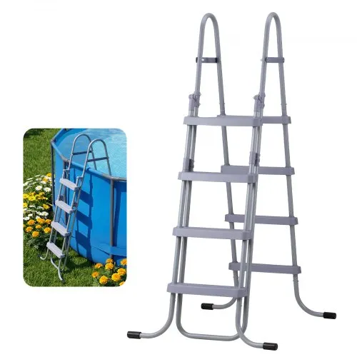 VEVOR Poolleiter Kohlenstoffstahl 136 kg Tragkraft, Einstiegsleiter A-Rahmen, Sicherheitsleiter für Aufstellpools mit 132,1 cm Pooltiefe, Einstiegshilfe mit Rutschfesten 4 Stufen, Grau VEVOR Poolleiter Kohlenstoffstahl 136 kg Tragkraft, Einstiegsleiter A-Rahmen, Sicherheitsleiter für Aufstellpools mit 132,1 cm Pooltiefe, Einstiegshilfe mit Rutschfesten 4 Stufen, Grau