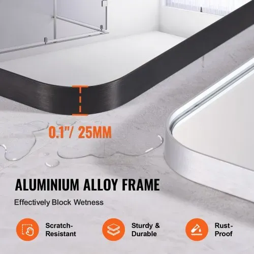 VEVOR Wandspiegel Schminkspiegel Badezimmerspiegel 915 x 915 x 25 mm schwarzer Rahmen aus Aluminiumlegierung Spiegel mit Z-förmiger Halterung für Badezimmer Schlafzimmer Wohnzimmer – Bild 3