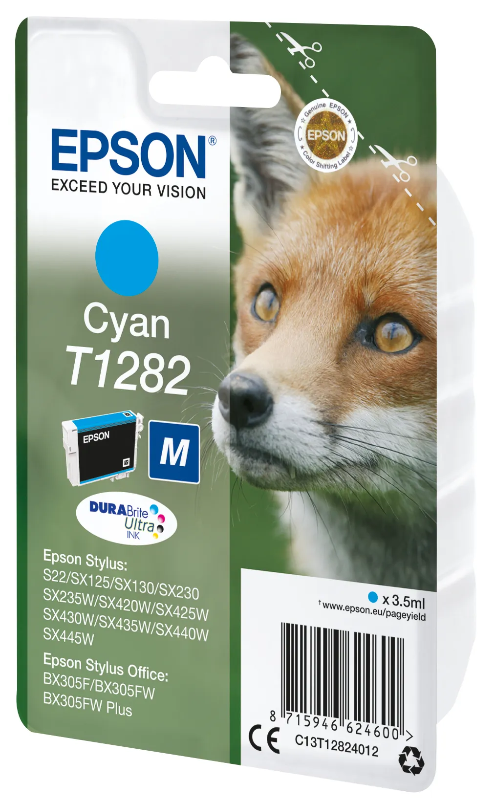 Epson Fox Singlepack Cyan T1282 DURABrite Ultra Ink – Bild 2