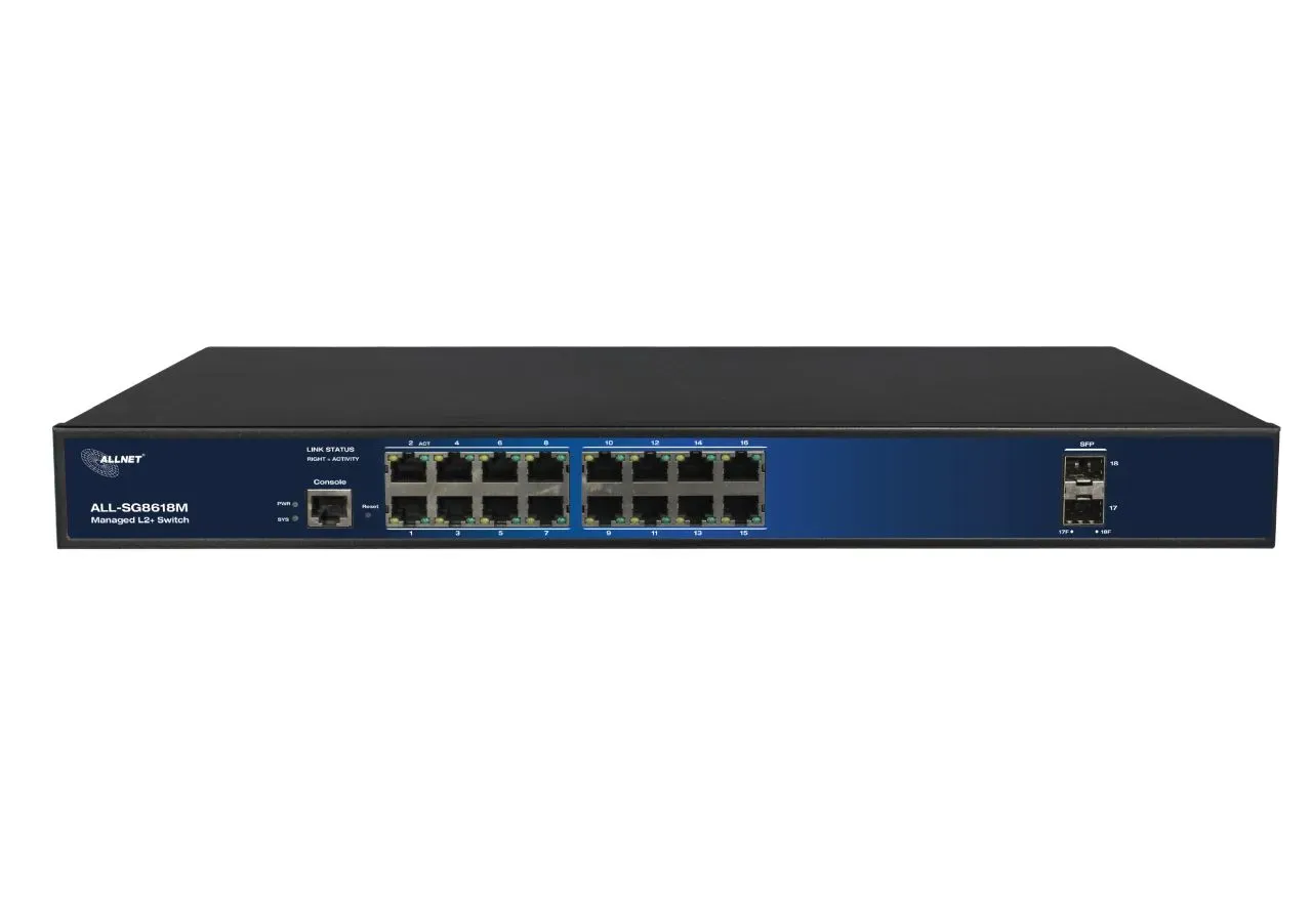 ALLNET Switch full managed Layer2+ 18 Port • 16x GbE • 4x SFP • 19" • Lüfterlos • ALL-SG8618M – Bild 3