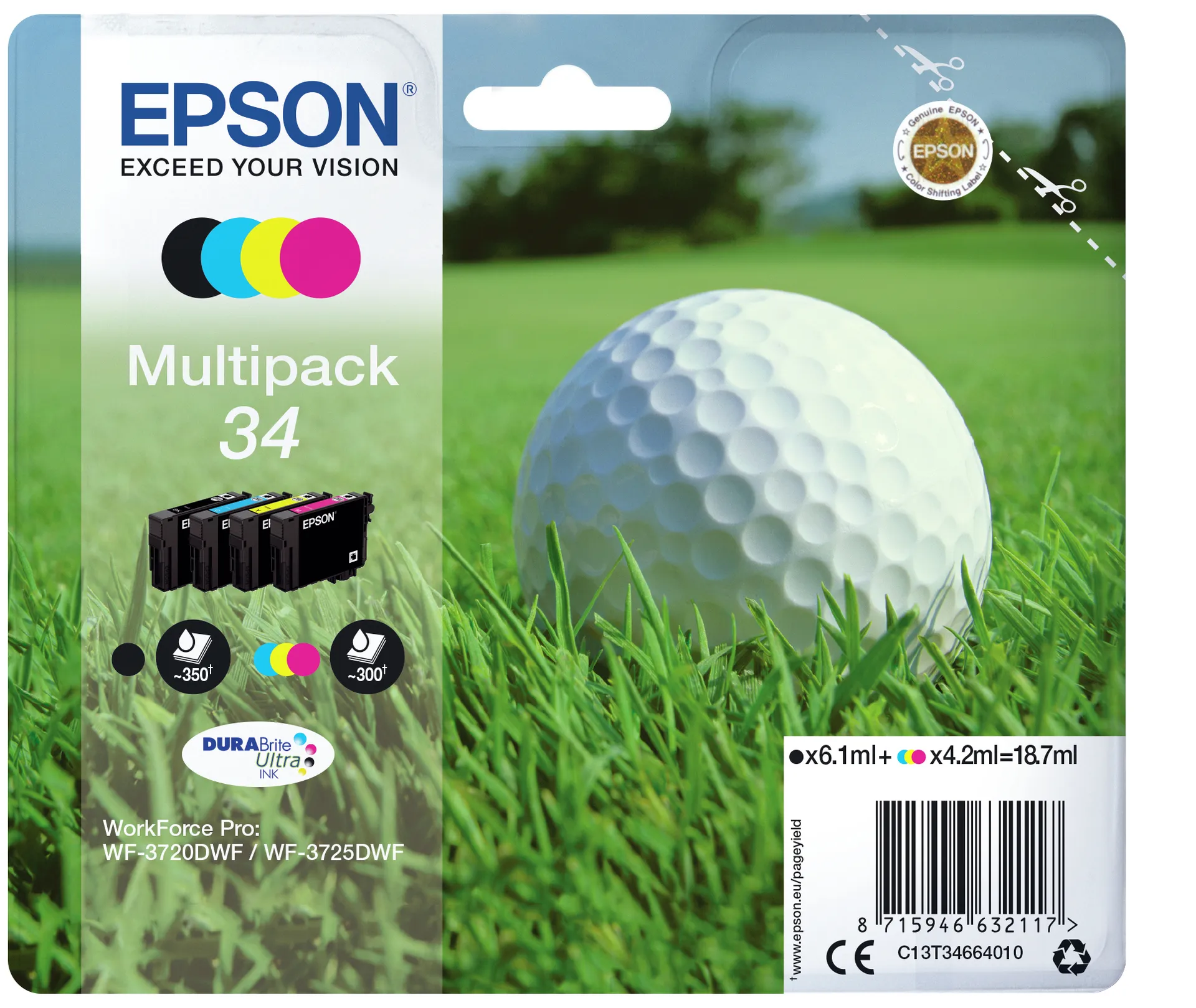Epson Golf ball Multipack 4-colours 34 DURABrite Ultra Ink – Bild 2