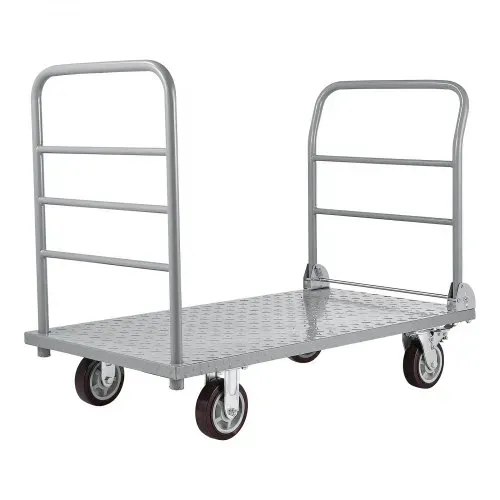 VEVOR Plattformwagen Klappbar 1202 kg, Schwerlast-Transportwagen mit abnehmbarem Geländer & Schwenkrädern, Industriewagen, für Supermärkte, Garagen & Lagerhallen, 1220x610x920 mm Rollwagen – Bild 10