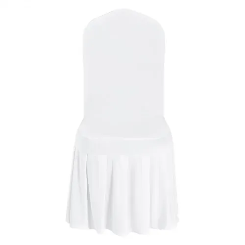 VEVOR Stuhlhussen Stuhlbezug mit flacher Vorderseite 30 Stk. waschbarer Stuhlüberzug aus Polyester-Spandex für Hochzeitsfeiern Esszimmerbankette, passend für Stühle (51 x 45 x 95 cm) Weiß – Bild 9