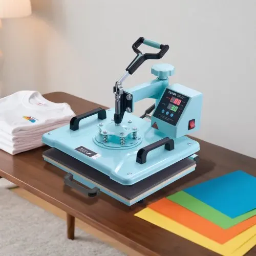 VEVOR Hitzepresse, 12 x 15 Zoll, 5-in-1-Wärmeübertragungsmaschine mit 30-oz-Tumbler-Presse, 360° wegschwenkbares T-Shirt-Pressen, digitale präzise Steuerung, für T-Shirts/Tassen/Hüte/Teller, grün – Bild 7