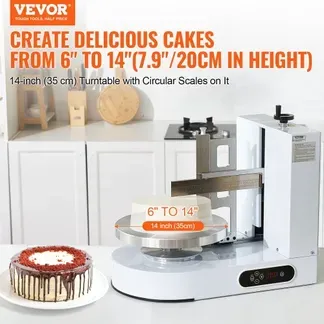 VEVOR einstellbare Tortencremestreichmaschine elektrische Tortendekorationsmaschine zum Verteilen von Kuchencreme, zum Bestreichen und Schmieren von Kuchenglasuren, für 15,24-35,56 cm Kuchen Weiß VEVOR einstellbare Tortencremestreichmaschine elektrische Tortendekorationsmaschine zum Verteilen von Kuchencreme, zum Bestreichen und Schmieren von Kuchenglasuren, für 15,24-35,56 cm Kuchen Weiß