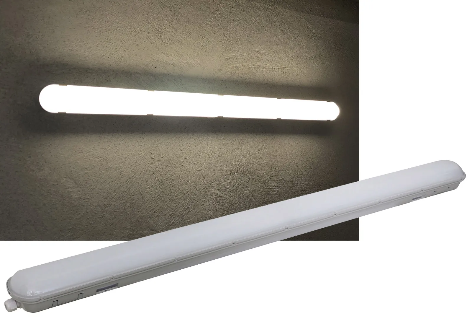 Wand-& Deckenleuchte „HP-50“ IP65, 120cm 48W, 4000k, neutralweiß, 5800 Lumen # Achtung! Separates Sperrgut-Paket # Wand-& Deckenleuchte „HP-50“ IP65, 120cm 48W, 4000k, neutralweiß, 5800 Lumen # Achtung! Separates Sperrgut-Paket #
