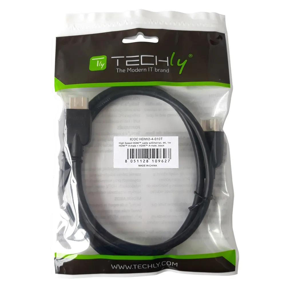 Techly ICOC HDMI2-4-020T HDMI-Kabel 2 m HDMI Typ A (Standard) Schwarz – Bild 2