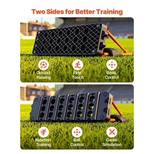 VEVOR Fußball Rebound Board 95 x 25 cm, Prellwand Brett Tragbar mit Doppeloberflächen und 3 Verstellbaren Winkeln, Fußballprellwand aus PP, Balltrainingsgerät für Pass- und Reaktionsübungen VEVOR Fußball Rebound Board 95 x 25 cm, Prellwand Brett Tragbar mit Doppeloberflächen und 3 Verstellbaren Winkeln, Fußballprellwand aus PP, Balltrainingsgerät für Pass- und Reaktionsübungen