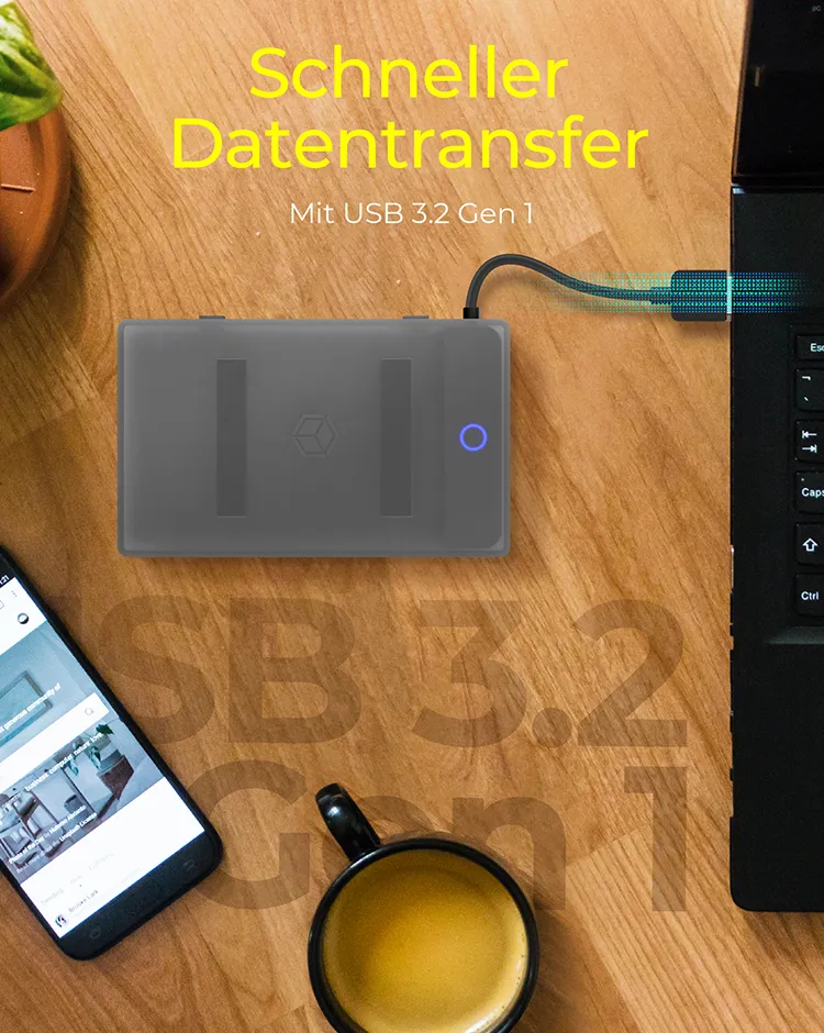 ICY BOX IB-AC603b-U3, USB 3.2 Gen 1 zu 2,5" SATA Festplatten Adapter Kabel, Zugriff LED – Bild 4