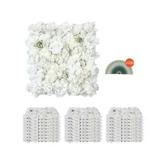 VEVOR Künstliche Pflanzenwand, 24 Stück, 380x380x65 mm, Künstliche Hecke, nahtloses Design und einfache Installation für Hochzeit, Valentinstag, Zuhause, Babyparty, Hintergrunddekoration, weiß VEVOR Künstliche Pflanzenwand, 24 Stück, 380x380x65 mm, Künstliche Hecke, nahtloses Design und einfache Installation für Hochzeit, Valentinstag, Zuhause, Babyparty, Hintergrunddekoration, weiß