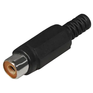 Cinchkupplung schwarz mit Knickschutz Cinchkupplung schwarz mit Knickschutz