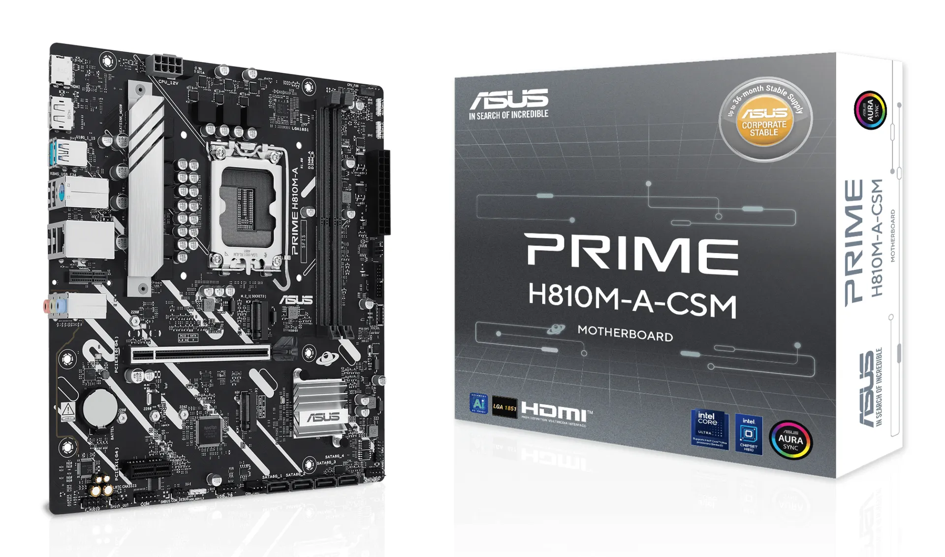 ASUS PRIME H810M-A-CSM Intel H810 LGA 1851 (Socket V1) micro ATX ASUS PRIME H810M-A-CSM Intel H810 LGA 1851 (Socket V1) micro ATX
