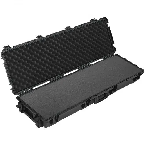 VEVOR Waffenkoffer mit Hartschale für Langwaffen, abschließbarer Gewehrkoffer mit vorgeschnittenen Schaumstoffen, Langwaffenkoffer Waffenaufbewahrung rollbar IP67 wasserfest, 139,1 x 43,5 x 18,8 cm Schwarz – Bild 10