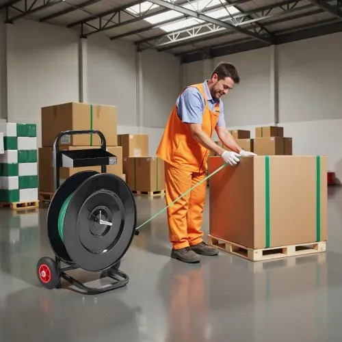 VEVOR Abrollwagen, passend für PET/PP/Polyester-Umreifungsrollen mit 203/406 mm Kerngröße, Umreifungsspender mit verbessertem Bremssystem, integrierte geräumige Ablage für Werkzeuge – Bild 7