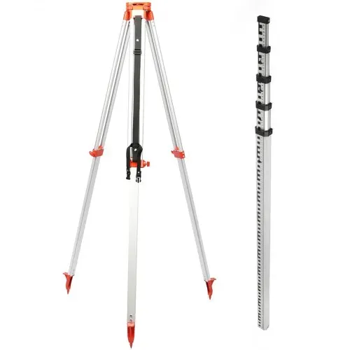 VEVOR Professional Rotationslaser max. Arbeitsbereich 500 m rot, Linienlaser 360 Grad Laser höhenmesser Wasser- und staubdicht Außenbereich Arbeitszeit 20 Stunden mit Stativ & Herrscher Elektrik – Bild 10