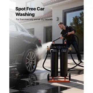 VEVOR Deionisiertes Wassersystem für Autowäsche 1250 L, Wasserdeionisierer für Autowäsche mit Dualen 4L Gemischten DI-Harz-Filterkartuschen, Deionized Autowaschanlage mit Rollen Bypass-Ventil für KFZ VEVOR Deionisiertes Wassersystem für Autowäsche 1250 L, Wasserdeionisierer für Autowäsche mit Dualen 4L Gemischten DI-Harz-Filterkartuschen, Deionized Autowaschanlage mit Rollen Bypass-Ventil für KFZ