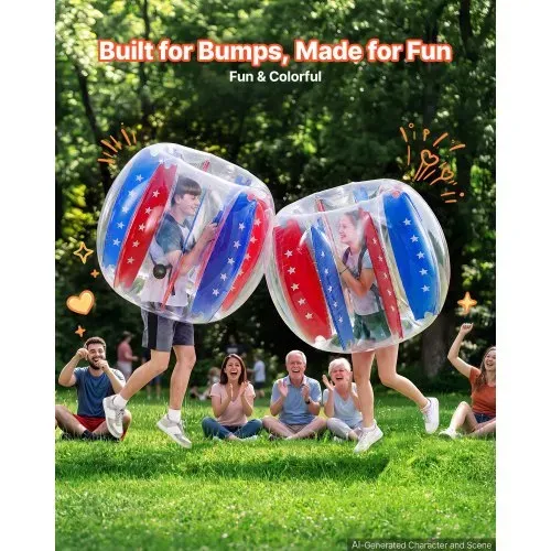 VEVOR 2 x Aufblasbare Bumper Sumo Bälle 1,2 m für Jugendliche Stoßball für Garten, Camping, Picknick & Rasen, 0,5 mm PVC, Heißverschweißte Griffe & Stabil Sitzende Schultergurte, mit Sternenmuster VEVOR 2 x Aufblasbare Bumper Sumo Bälle 1,2 m für Jugendliche Stoßball für Garten, Camping, Picknick & Rasen, 0,5 mm PVC, Heißverschweißte Griffe & Stabil Sitzende Schultergurte, mit Sternenmuster