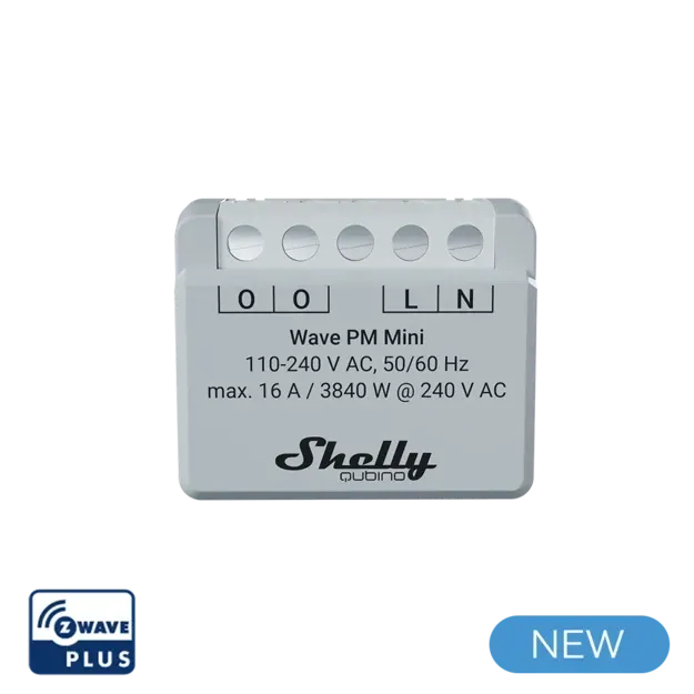Shelly · Unterputz · „Wave PM Mini“ · Relais · max. A · 1 Kanal · Z-Wave Shelly · Unterputz · „Wave PM Mini“ · Relais · max. A · 1 Kanal · Z-Wave