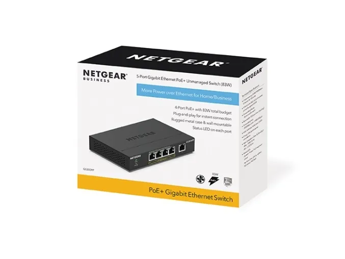 NETGEAR GS305PP Unmanaged Gigabit Ethernet (10/100/1000) Power over Ethernet (PoE) Schwarz – Bild 6