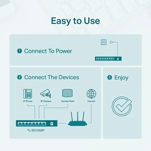 TP-Link TL-SG1008P Netzwerk-Switch Unmanaged Gigabit Ethernet (10/100/1000) Power over Ethernet (PoE) Haselnuss – Bild 7