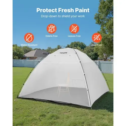 VEVOR tragbares Lackierkabinenzelt (295x292x202 cm Arbeitsbereich) Sprühfarbenzelt für Sprühmalerei, wasserfeste Farbkabine mit integriertem Boden & aufrollbarer Tür für Schränke Stühle Tische – Bild 4