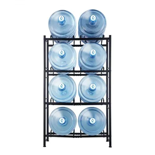 VEVOR Wasserkrughalter mit 4 Ebenen, 5 Gal Wasserflaschenhalter, zweireihiges Wasserflaschenregal aus Eisen für 8 Flaschen, robustes Wasserkrugregal Wasserkrughalter für Küche Büro Wohnzimmer schwarz – Bild 8