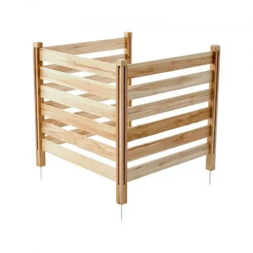 VEVOR Sichtschutzzaun aus Holz, 914x914 mm 3-Paneele-Lamellenzaun für Klimaanlagen, Umzäunung für Poolausrüstung mit Metallpfählen, Mülltonnenversteck für den Außenbereich als Gartendekoration – Bild 9