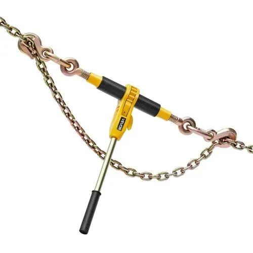 VEVOR Ratschenspanner mit Zurrketten G80 8 mm x 3 m, 2er-Set, Spannkraft 3629 kg, Kettenspanner mit 2 Greifhaken, Transportkettenbefestigungen zur Ladungssicherung, Transport, Pritschenanhänger – Bild 10